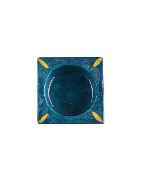 Blue Pottery Candle Holder Set Of 2pcs.